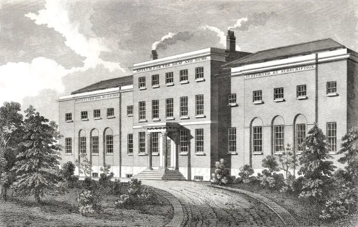 Framed Print : Asylum for Deaf and Dumb, Old Kent Road, London. Date: 1813 Framed Print : Asylum for Deaf and Dumb, Old Kent Road, London. Date: 1813