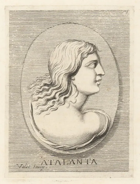 Framed Print : Atalanta, Greek virgin heroine from Boeotia, famed for her speed Framed Print : Atalanta, Greek virgin heroine from Boeotia, famed for her speed