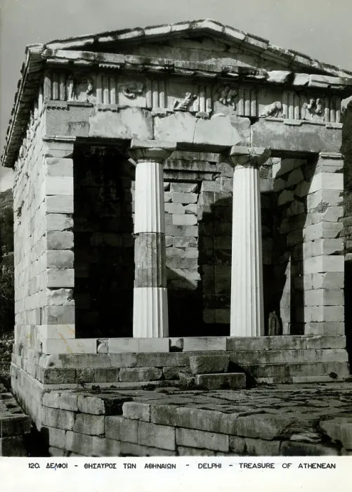 Framed Print : The Athenean Treasury at Delhi, Greece Framed Print : The Athenean Treasury at Delhi, Greece