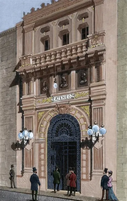Framed Print : The Athen?um of Madrid. (Ateneo de Madrid). Spain. Colored Framed Print : The Athen?um of Madrid. (Ateneo de Madrid). Spain. Colored