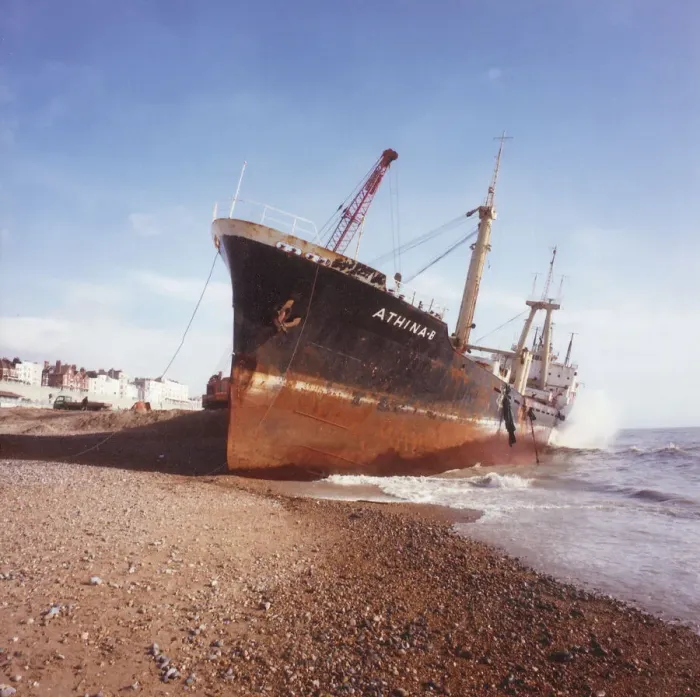 Framed Print : Athina-B aground on Brighton Beach Framed Print : Athina-B aground on Brighton Beach