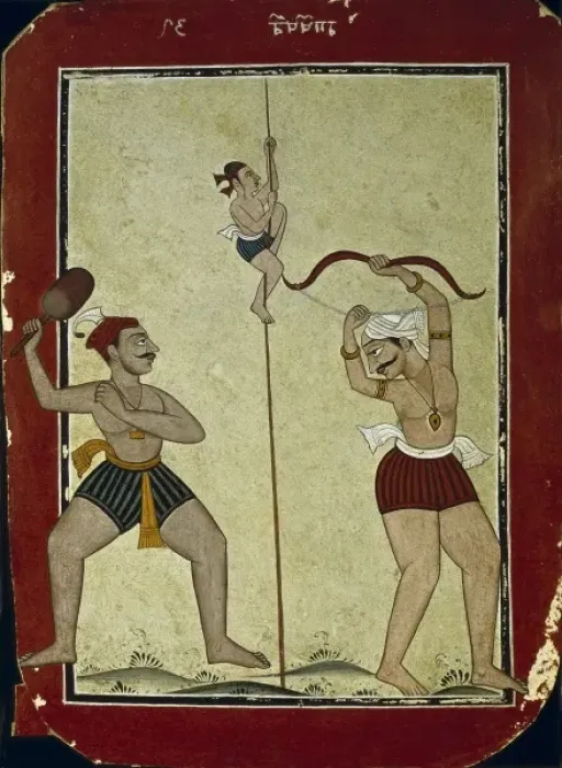 Framed Print : Three athletes into action. School of Bilaspur Framed Print : Three athletes into action. School of Bilaspur
