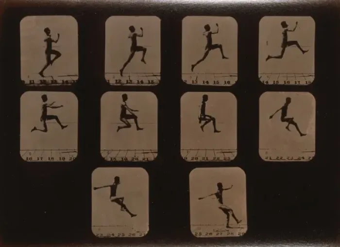 Framed Print : Athletes. Running long leap Framed Print : Athletes. Running long leap