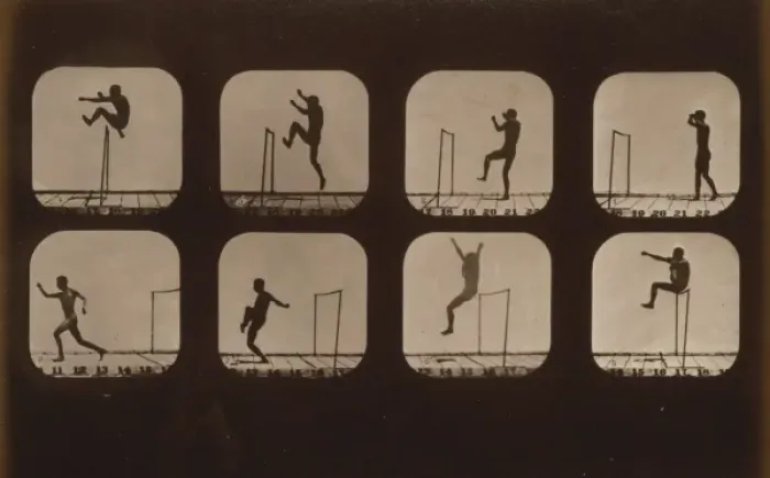 Framed Print : Athletes. Walking high leap