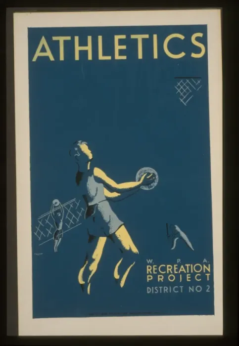 Framed Print : Athletics - WPA. recreation project, Dist. No. 2