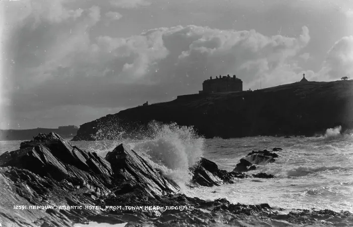 Framed Print : Atlantic Hotel from Towan Head Framed Print : Atlantic Hotel from Towan Head