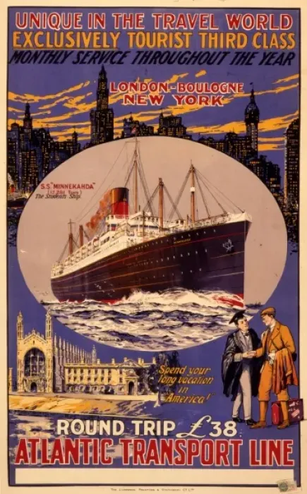 Framed Print : Atlantic Transport Line poster Framed Print : Atlantic Transport Line poster
