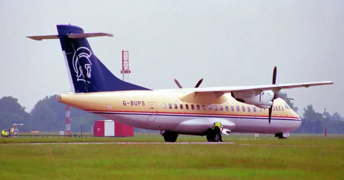 Framed Print : ATR 42-300 G-BUPS Framed Print : ATR 42-300 G-BUPS