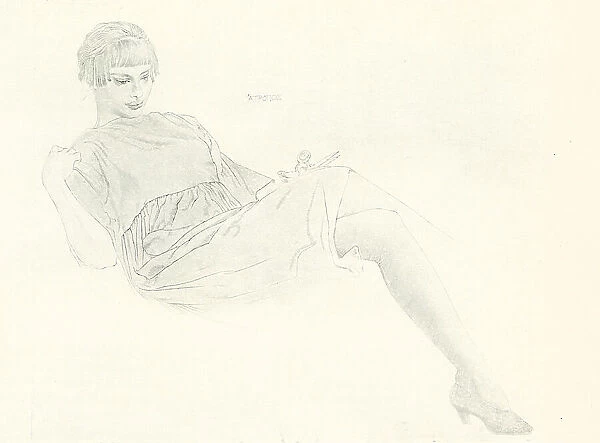 Atropos. A portrait illustration of a reclined woman