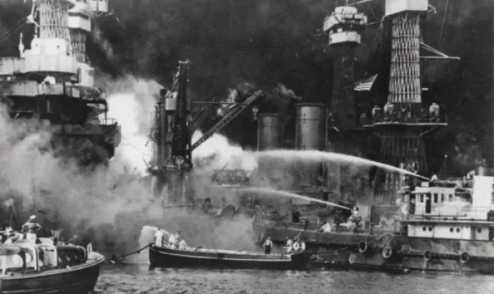 Framed Print : Attack on the battleship West Virginia at Pearl Harbour Framed Print : Attack on the battleship West Virginia at Pearl Harbour