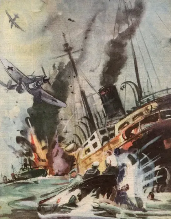 Framed Print : Attacking Channel Ships Framed Print : Attacking Channel Ships