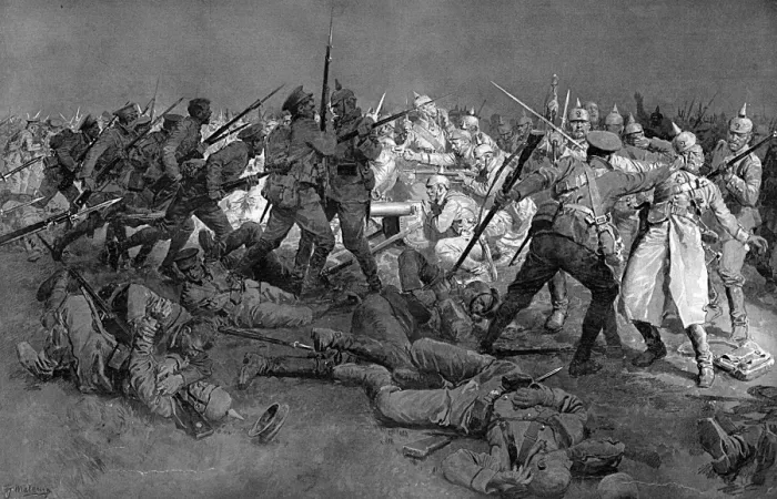 Framed Print : Attempt of Prussian Guard to break British line round Ypres Framed Print : Attempt of Prussian Guard to break British line round Ypres