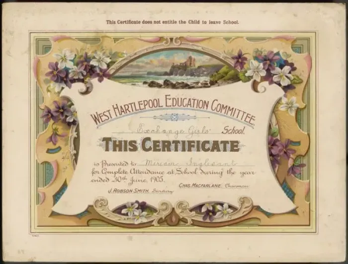 Framed Print : Attendance Certificate Framed Print : Attendance Certificate