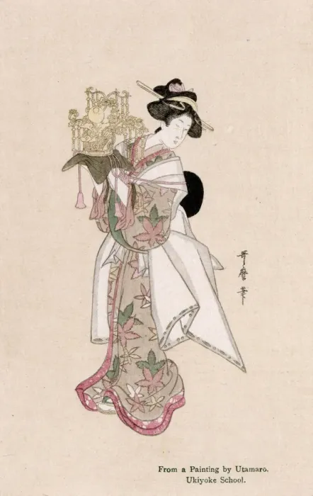 Framed Print : Attendant holding up a magnificent crown by Kitagawa Framed Print : Attendant holding up a magnificent crown by Kitagawa