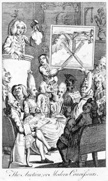 Framed Print : The Auction; or modern conoisseurs Framed Print : The Auction; or modern conoisseurs