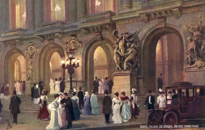 Framed Print : Audience Arrives / L opera Framed Print : Audience Arrives / L opera