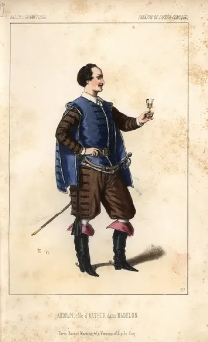 Framed Print : Audran in the role of Arthur in Madelon a comic Framed Print : Audran in the role of Arthur in Madelon a comic