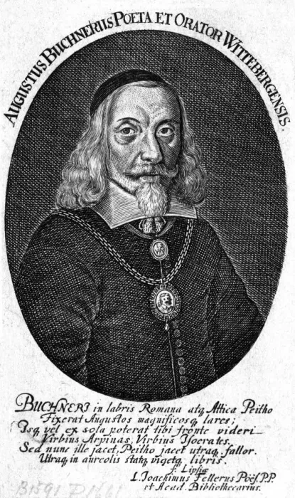 Framed Print : AUGUST BUCHNER German scholar and poet from Witteberg. Date: 1591 - 1661 Framed Print : AUGUST BUCHNER German scholar and poet from Witteberg. Date: 1591 - 1661