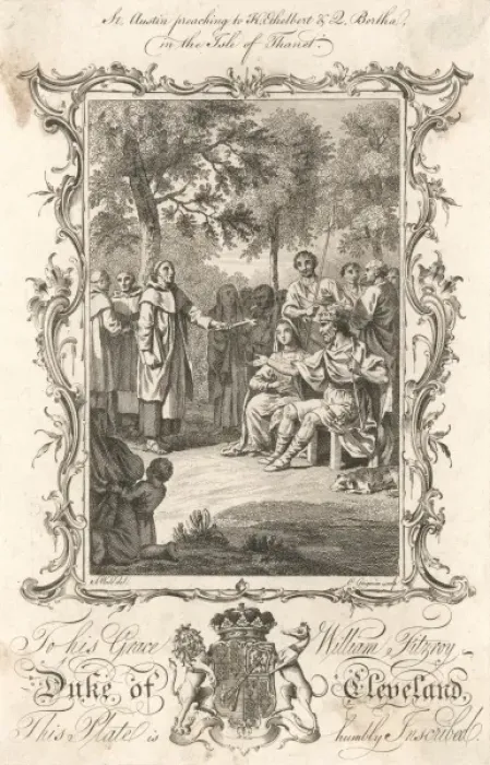 Framed Print : Augustine preaching to King Ethelbert and Queen Bertha Framed Print : Augustine preaching to King Ethelbert and Queen Bertha