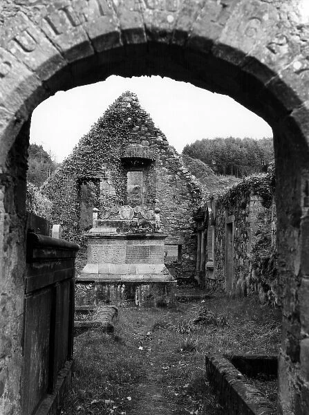 Auld Anworth Kirk. The interior of the ruins of the Auld Kirk at Anworth