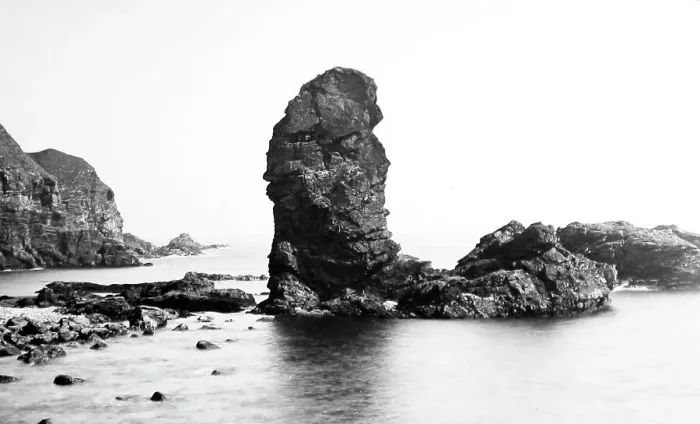 Framed Print : Auld Man Rock, Muchalls, Scotland, Victorian period Framed Print : Auld Man Rock, Muchalls, Scotland, Victorian period