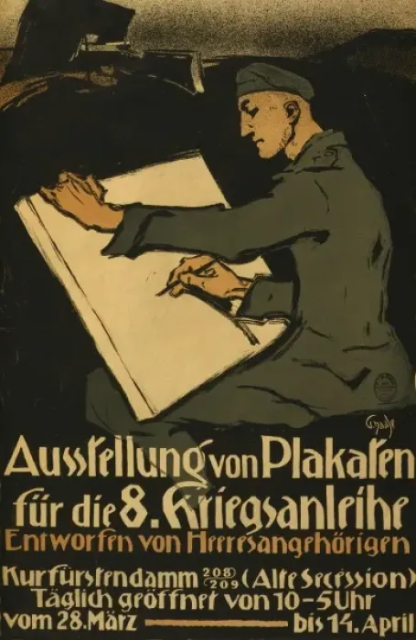 Framed Print : Ausstellung von Plakaten fur die 8. Kriegsanleihe entworfen Framed Print : Ausstellung von Plakaten fur die 8. Kriegsanleihe entworfen