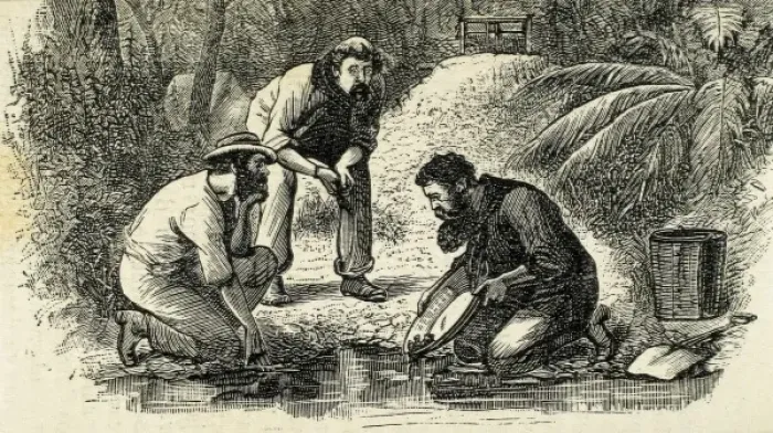 Framed Print : Australia (1880). The life of the gold diggers Framed Print : Australia (1880). The life of the gold diggers