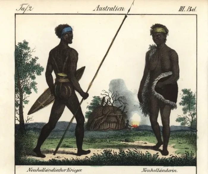 Framed Print : Australian aborigine warrior with body scarification Framed Print : Australian aborigine warrior with body scarification