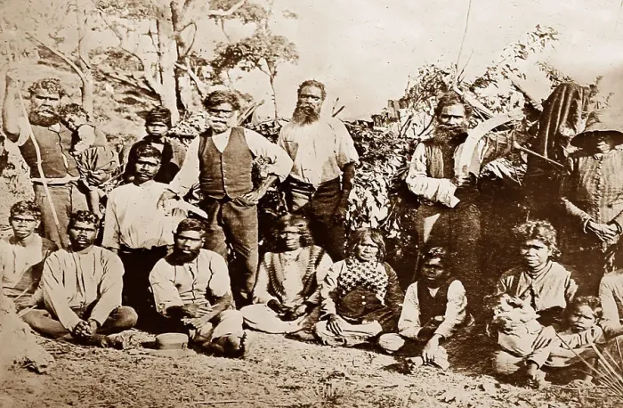 Framed Print : Australian aborigines with boomerangs, Victorian period Framed Print : Australian aborigines with boomerangs, Victorian period