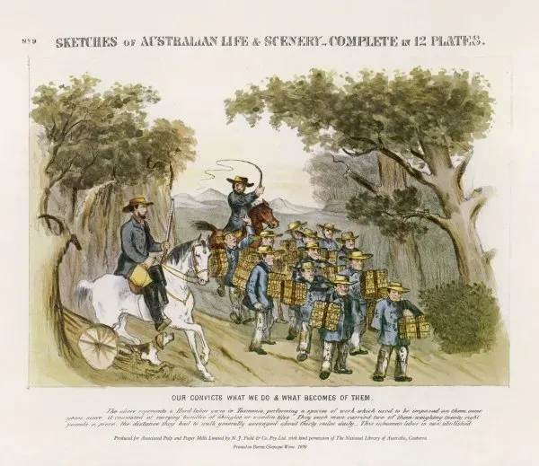 Australian Convicts: Tasmanian Labour Conditions - Print. Art