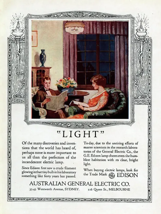 Framed Print : Australian General Electric Advertisement Framed Print : Australian General Electric Advertisement