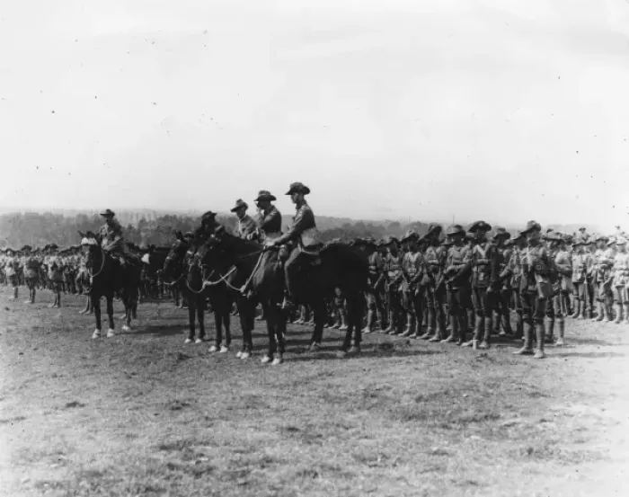 Framed Print : Australian Infantry inspection, Ebblinghem, France, WW1 Framed Print : Australian Infantry inspection, Ebblinghem, France, WW1