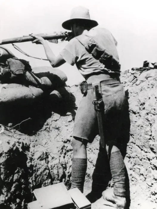 Framed Print : Australian soldier near Gaza, WW1 Framed Print : Australian soldier near Gaza, WW1