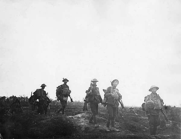 Australian troops near Clery, France, WW1