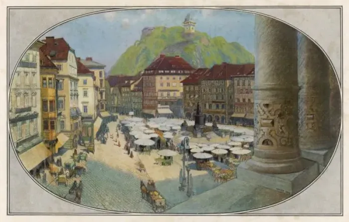 Framed Print : Austria / Graz Hauptplatz Framed Print : Austria / Graz Hauptplatz