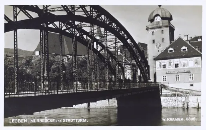 Framed Print : Austria - Leoben - Murbrucke and Stadtturm Framed Print : Austria - Leoben - Murbrucke and Stadtturm