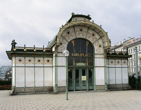 Austria. Vienna. Karisplatz Stadtbahn Station by Otto Wagner