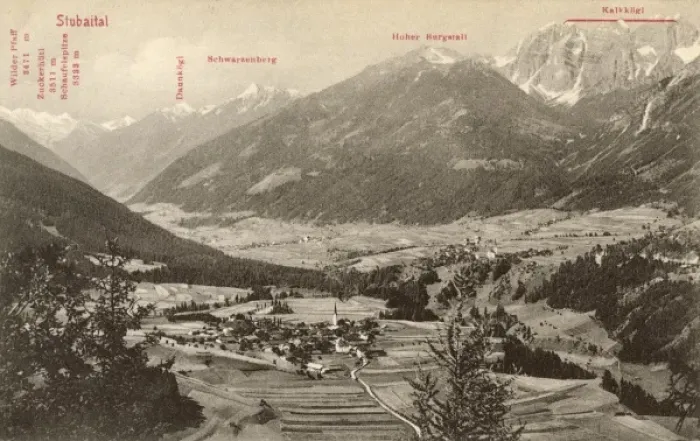 Framed Print : Austrian Alpine Scene - Stubaital Valley