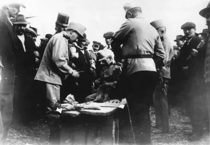 Framed Print : Austrian army receiving their first pay, WW1 Framed Print : Austrian army receiving their first pay, WW1