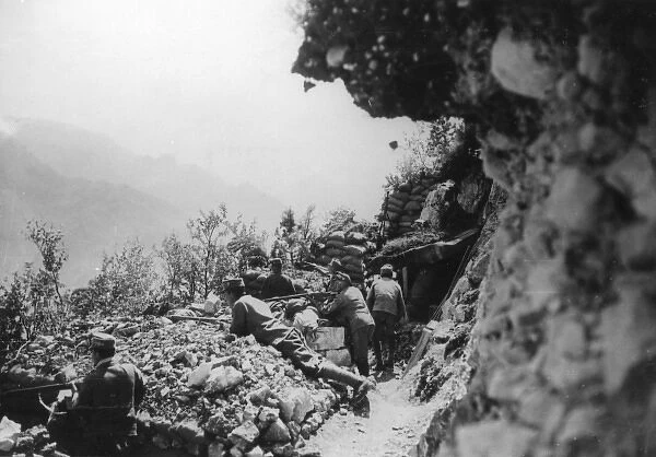 Austrian artillery in the Italian Alps, WW1