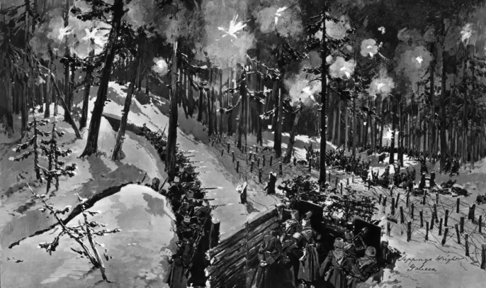 Framed Print : Austrian attack on Russian trenches, Carpathians, WW1 Framed Print : Austrian attack on Russian trenches, Carpathians, WW1