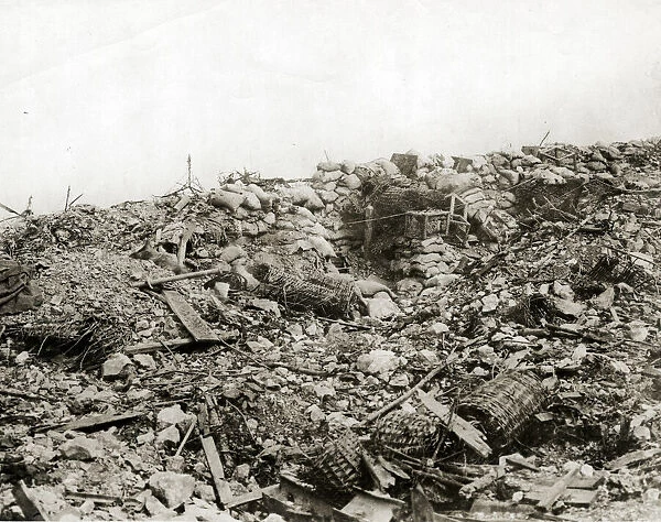 Austrian trenches destroyed by Allied action, WW1