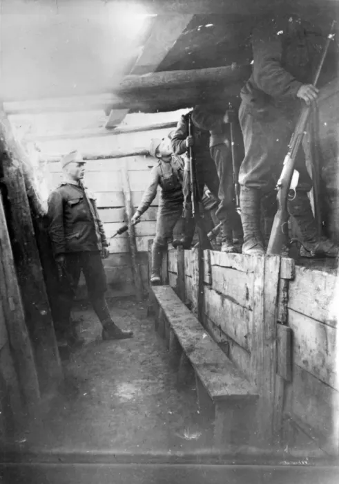 Framed Print : Austrian troops in trench, Eastern Front, WW1 Framed Print : Austrian troops in trench, Eastern Front, WW1