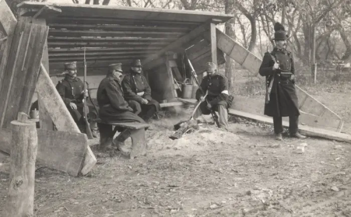 Framed Print : Austro-Hungarian soldiers near the River Sava, WW1 Framed Print : Austro-Hungarian soldiers near the River Sava, WW1