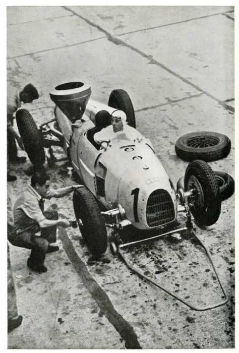 Framed Print : Auto-Union racing car, tyre change and refuelling Framed Print : Auto-Union racing car, tyre change and refuelling