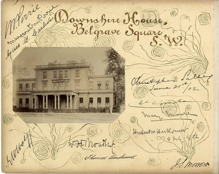 Framed Print : Autographs on card, Downshire House, London SW1 Framed Print : Autographs on card, Downshire House, London SW1