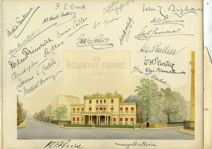 Framed Print : Autographs on card, Downshire House, London SW1 Framed Print : Autographs on card, Downshire House, London SW1