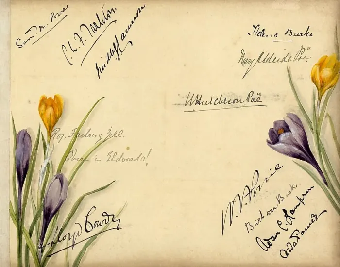 Framed Print : Autographs on card with flowers Framed Print : Autographs on card with flowers
