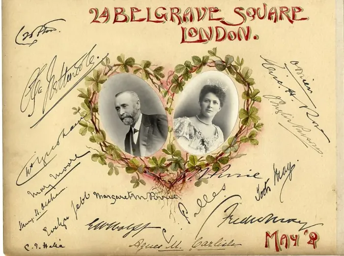 Framed Print : Autographs and photos on card, Belgrave Square, London Framed Print : Autographs and photos on card, Belgrave Square, London