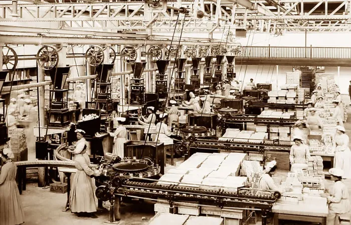Framed Print : Automatic packing machines for Lux soap, Port Framed Print : Automatic packing machines for Lux soap, Port